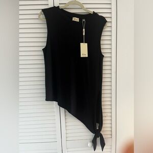 Ellie Tahari Black Asymmetrical Sleeveless Top NWT